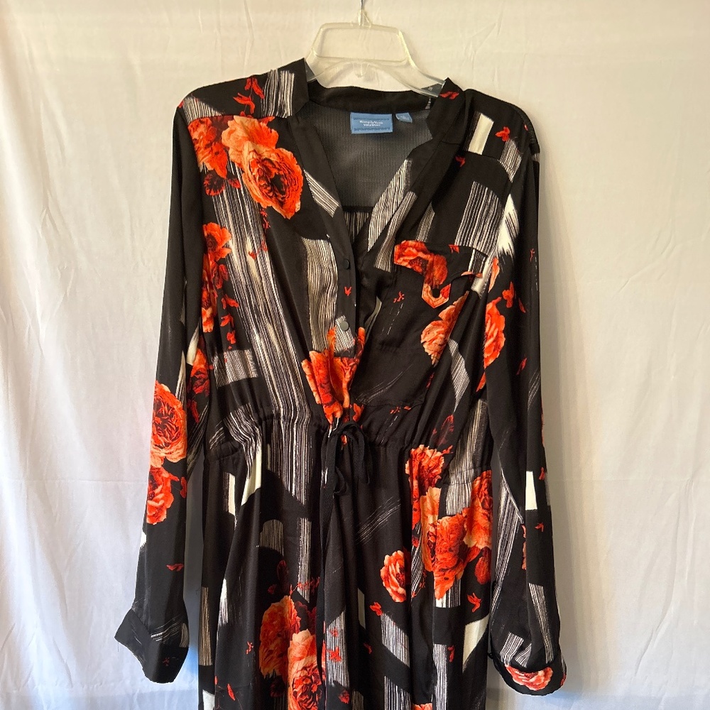 Black and red rose dress